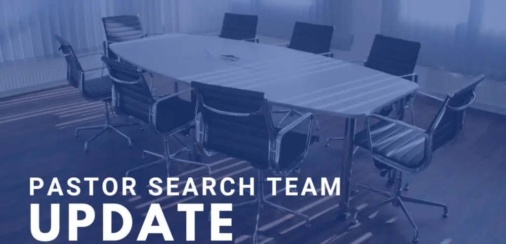 Pastor Search Announcement - September 27 1