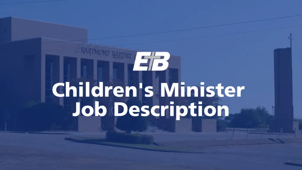 Preschool/Children’s Minister Job Description 1